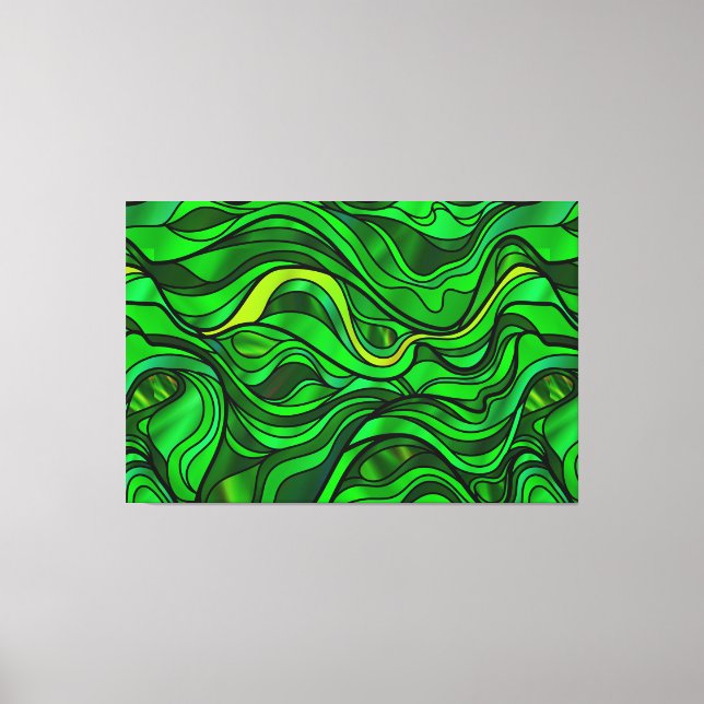 Impressão Em Tela Abstrato de vidro verde (Frente)