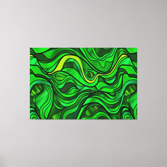 Impressão Em Tela Abstrato de vidro verde (Frente)