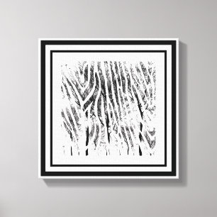 Impressão Em Tela Abstrato de Zebra e Árvore