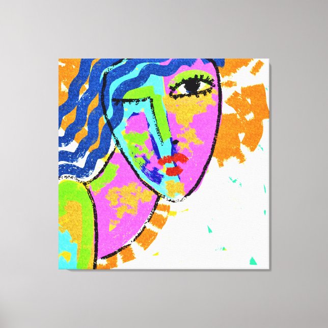 Impressão Em Tela Abstrato Digital Painting revolucionária (Frente)