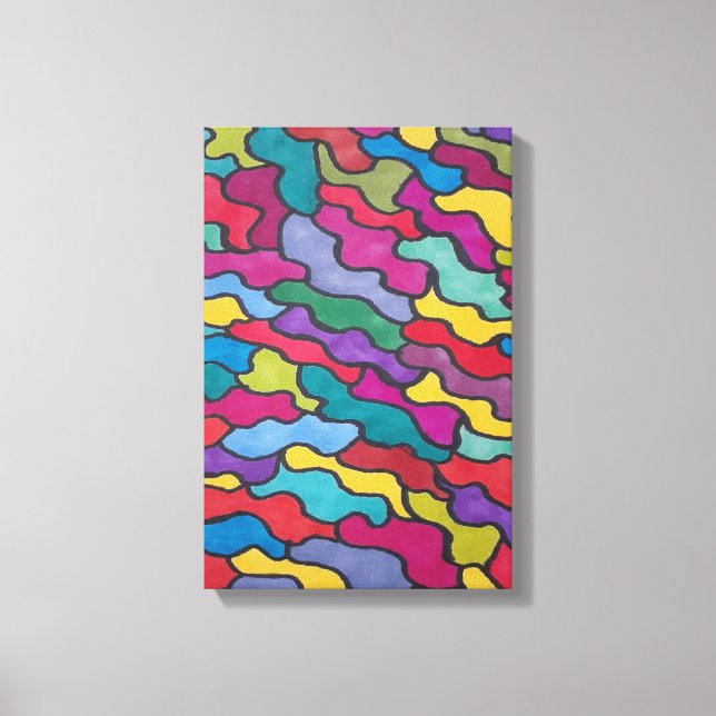 Impressão Em Tela Abstrato do Arco-Íris (Frente)