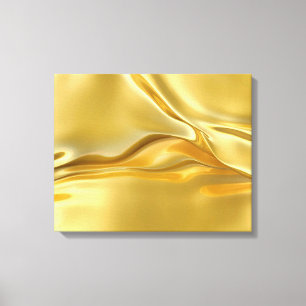 Impressão Em Tela Abstrato Dourado líquido