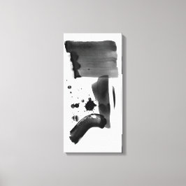 Impressão Em Tela Abstrato Expressionismo branco preto