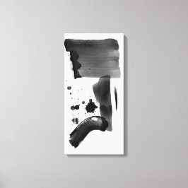 Impressão Em Tela Abstrato Expressionismo branco preto