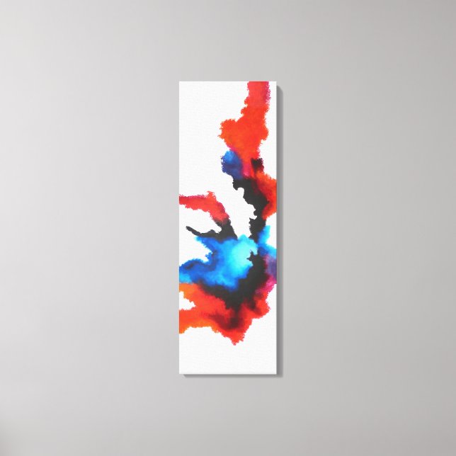 Impressão Em Tela Abstrato Expressionista Pintura Preta E Branca (Frente)