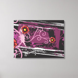Impressão Em Tela Abstrato Floral Grunge