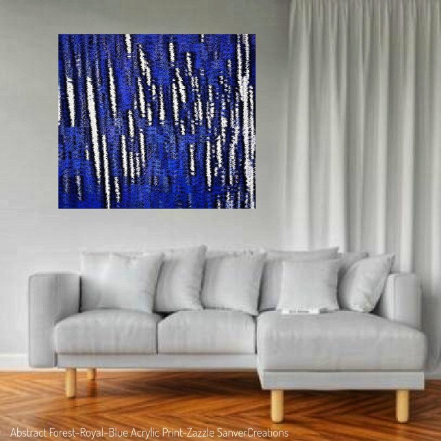 Impressão Em Tela Abstrato Forest Royal-Blue (Criador carregado)