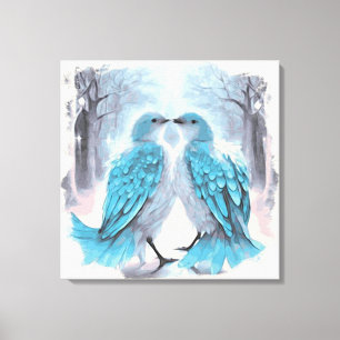 Impressão Em Tela *~* Abstrato frame Love Birds AP54 Art Winter