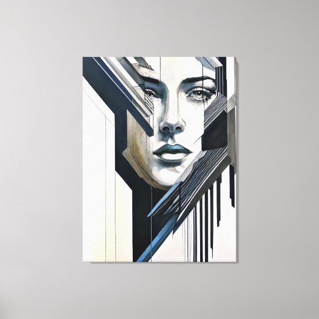 Impressão Em Tela Abstrato geométrica (Frente)