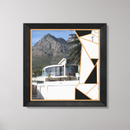 Impressão Em Tela Abstrato Geométrico Dourado Preto