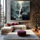 Impressão Em Tela Abstrato Geométrico em Misty Canyon<br><div class="desc">Descubra a beleza dramática desta cascata geométrica abstrato. Definido dentro de um desfiladeiro nebuloso de formações rochosas angulares, esse trabalho de arte combina a serenidade da água cascata com as texturas marcantes da abstração moderna. Os tons monocromáticos das cinzas e do branco evocam uma sensação de mistério e tranquilidade, fazer-o...</div>