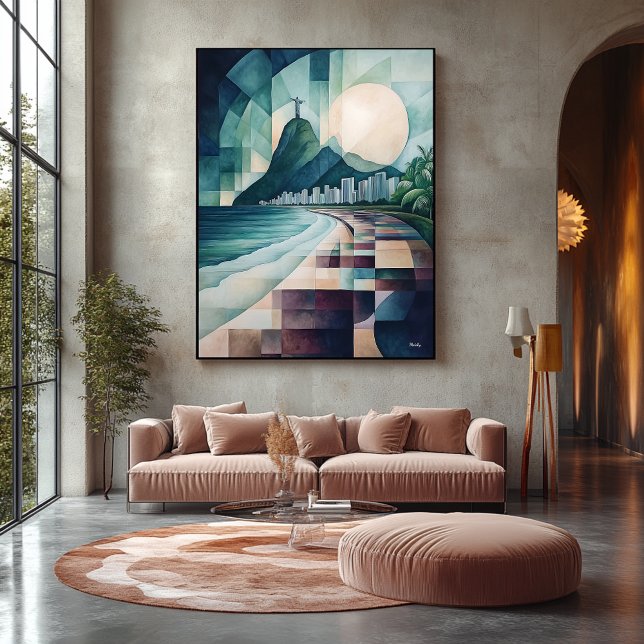 Impressão Em Tela Abstrato Geométrico Linha do Rio de Janeiro (Criador carregado)