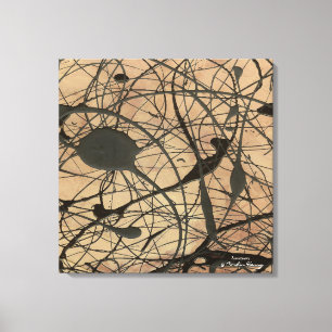 Impressão Em Tela Abstrato Inspirado em Pollock do Santuário