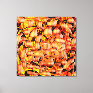 Impressão Em Tela Abstrato laranja