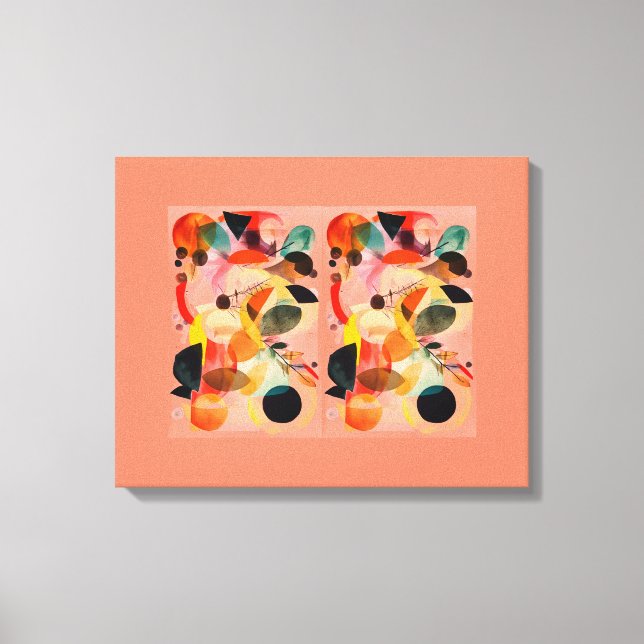 Impressão Em Tela Abstrato laranja (Frente)