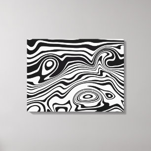 Impressão Em Tela Abstrato Linhas Pretas e Brancas Adoridas - Person