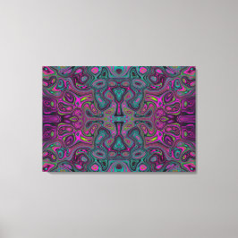 Impressão Em Tela Abstrato Magenta e azul-lacrimogênio