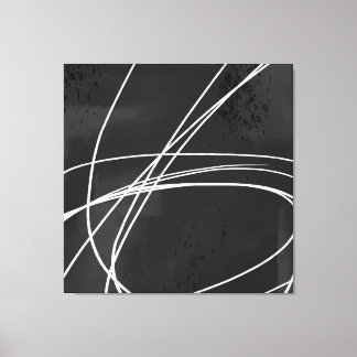 Impressão Em Tela Abstrato minimalista preto branco muito grande