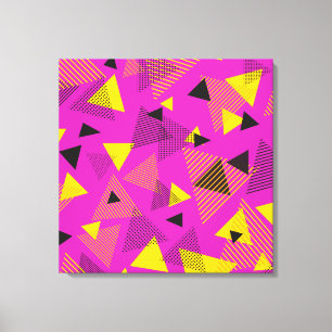Impressão Em Tela Abstrato Modern Art Triangs Purple Yellow