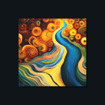 Impressão Em Tela Abstrato Modern Color Swirls River<br><div class="desc">Este design abstrato moderno é atraente e faz uma afirmação verdadeira com as suas cores e texturas ricas e joias. Vivo e atordoante. Criado pela imprensa simplesmente de farmácia.</div>