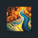 Impressão Em Tela Abstrato Modern Color Swirls River<br><div class="desc">Este design abstrato moderno é atraente e faz uma afirmação verdadeira com as suas cores e texturas ricas e joias. Vivo e atordoante. Criado pela imprensa simplesmente de farmácia.</div>