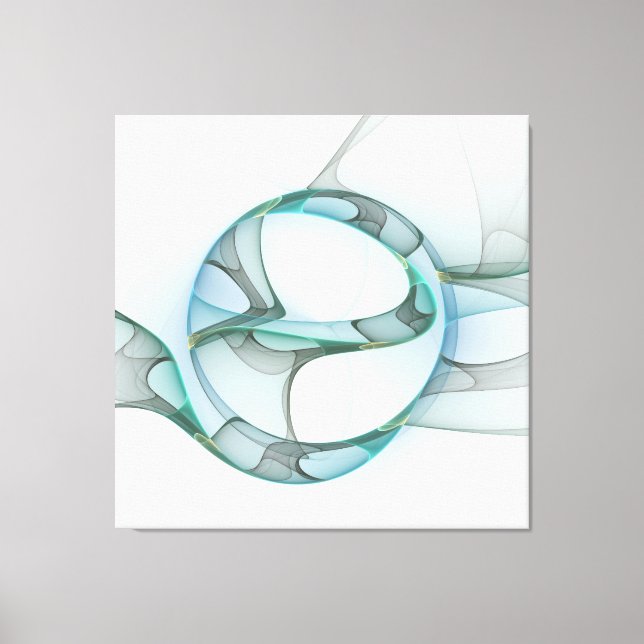 Impressão Em Tela Abstrato moderna Cinza azul-turquesa (Frente)
