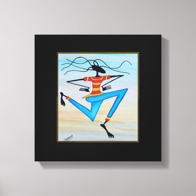 Impressão Em Tela Abstrato, moderna Dançarina Africana Art Reggae (Frente)