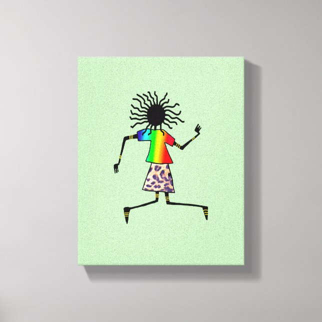 Impressão Em Tela Abstrato, moderna Dançarina Elegante de Arte Afric (Frente)