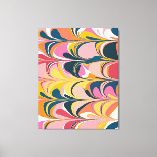 Impressão Em Tela Abstrato moderno espiral em rosa e amarelo
