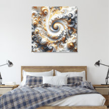 Abstrato Moderno Girando Ouro, Preto e Branco
