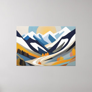 Impressão Em Tela Abstrato Mountain Landscape Decor Artístico Modern