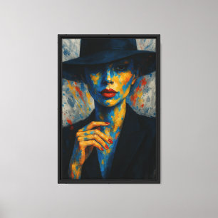 Impressão Em Tela Abstrato mulher na tela de apresentação de cor dos