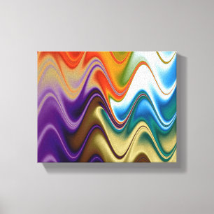 Impressão Em Tela Abstrato Multicolorido Ondulado