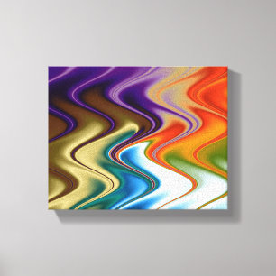 Impressão Em Tela Abstrato Multicolorido Ondulado
