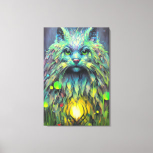 Impressão Em Tela Abstrato Mystical Cat Fantasy Art