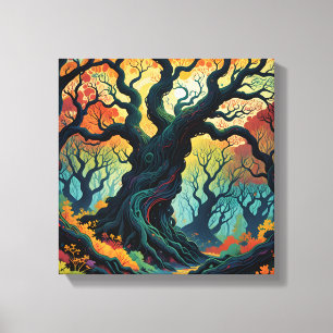 Impressão Em Tela Abstrato Mystical Trees
