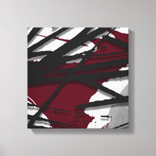 Impressão Em Tela Abstrato Negro e Cinza
