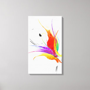 Impressão Em Tela Abstrato Paint Splatter Bird of Paradise
