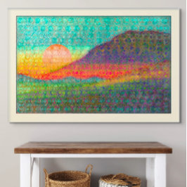 Impressão Em Tela Abstrato Paisagem ao nascer do sol ou ao pôr do so