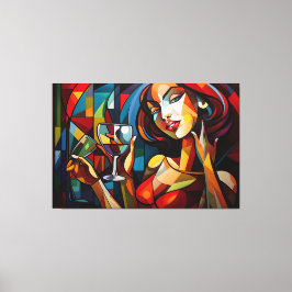 Impressão Em Tela Abstrato pintora segurando vidro