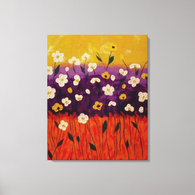 Impressão Em Tela "Abstrato Poppies 2" por Linda Powell~Canvas (Frente)