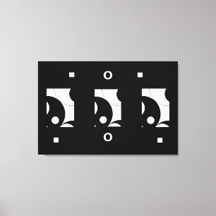 Impressão Em Tela Abstrato preto e branco