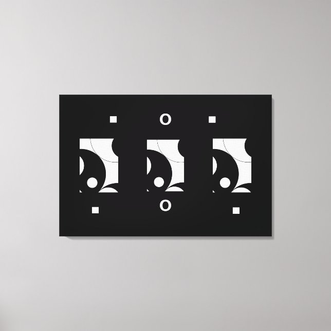 Impressão Em Tela Abstrato preto e branco (Frente)