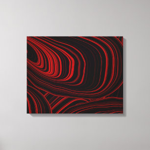Impressão Em Tela Abstrato preto e vermelho moderno