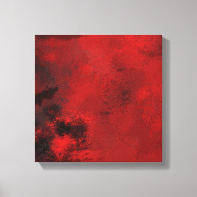Impressão Em Tela Abstrato preto e vermelho moderno - Criativo e art (Frente)