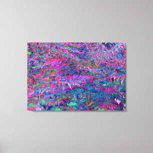 Impressão Em Tela Abstrato Psychedelic Rainbow Colors Foliage Garden