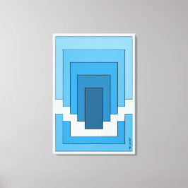 Impressão Em Tela Abstrato retangular em azul