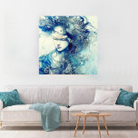 Impressão Em Tela abstrato retrato<br><div class="desc">pintura aquosa de uma mulher no estilo de abstrato</div>