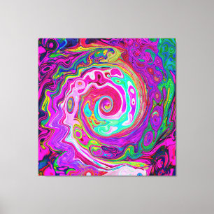 Impressão Em Tela Abstrato Retro Magenta - Rodovalho Arco-Íris Magen