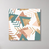 abstrato retroativo 80s | Paleta verde e Dourada d